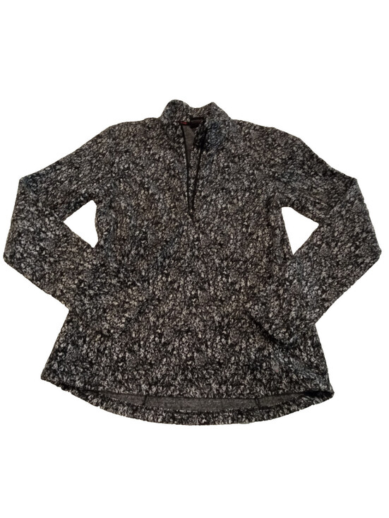 Spyder Tops - Spyder Fleece Pullover Womens Medium Black White Marled Print Half Zip Active M